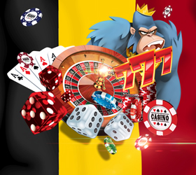 drapeau belgique gorille roi roulette dés cartes as jetons